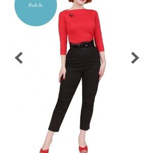 Vivien of Holloway black cigarette pants pedal pushers